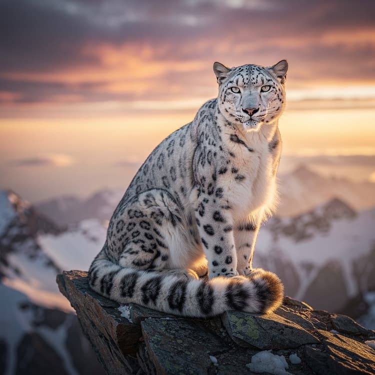 Барс на скале, фотореализм