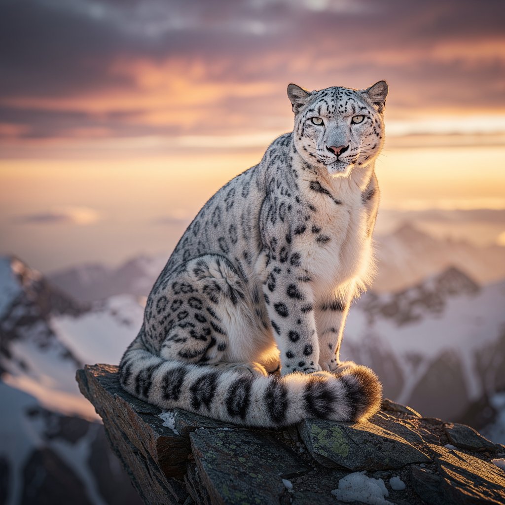 Результат Flux2 - снежный барс на горе